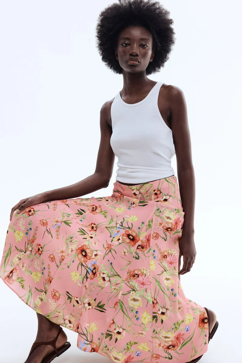 H&M Pleated viscose skirt